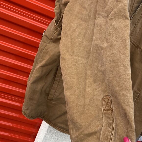 Vintage Walls Brown Duck Canvas Fleece Lined Jacket Red Plaid Insulated 3X Men’s - Picture 6 of 12